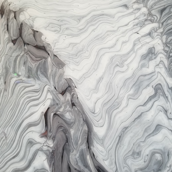 Handcrafted Acrylic Pour 'Zebraesque' - Picture 3 of 11